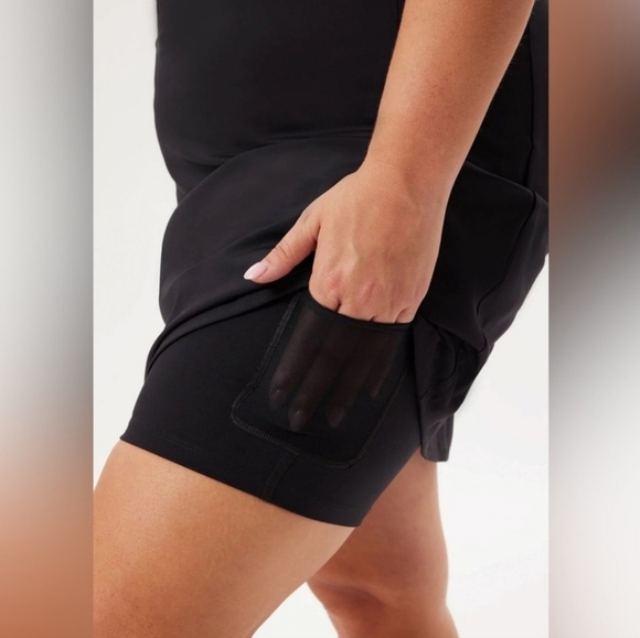 Girlfriend Collective Black Midnight Tommy Pickleball Unitard Dress Sz S NEW - Picture 3 of 11